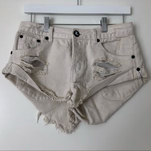 One Teaspoon BANDIT white/cream shorts